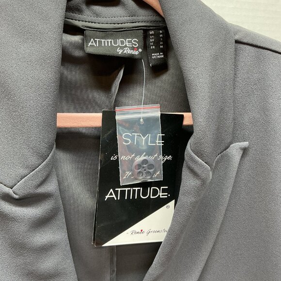 SMALL BLAZER NWT Attitudes by Renee Solution Utilitarian Blazer CHARCOAL COLOR - Picture 3 of 9